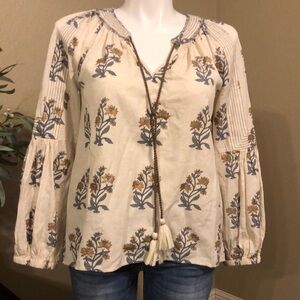 Sundance Boho linen blend floral top
